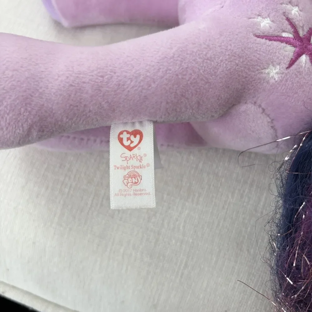 My Little Pony Twilight Sparkle & Pinkie Pie Plush Hasbro Ty Glitter Purple Pink